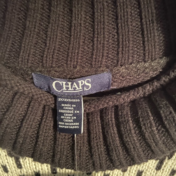 3X - CHAPS “Maine Cabin” Sweater - Picture 3 of 9